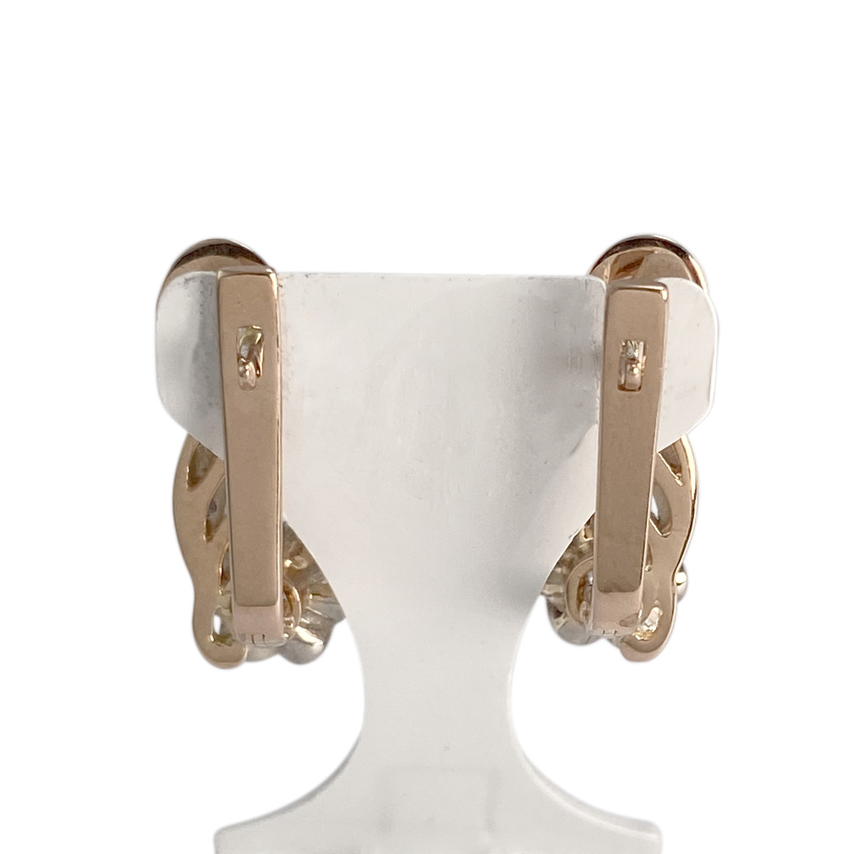 Boucles d'oreilles d'occasion 2 ors 585 diamants et zirconias - vue 3