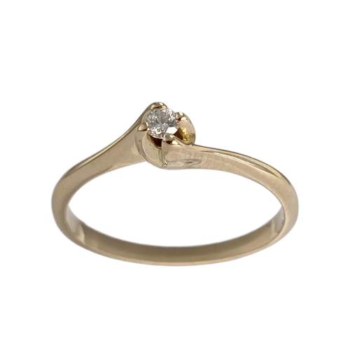 Solitaire d'occasion or 750 jaune diamant