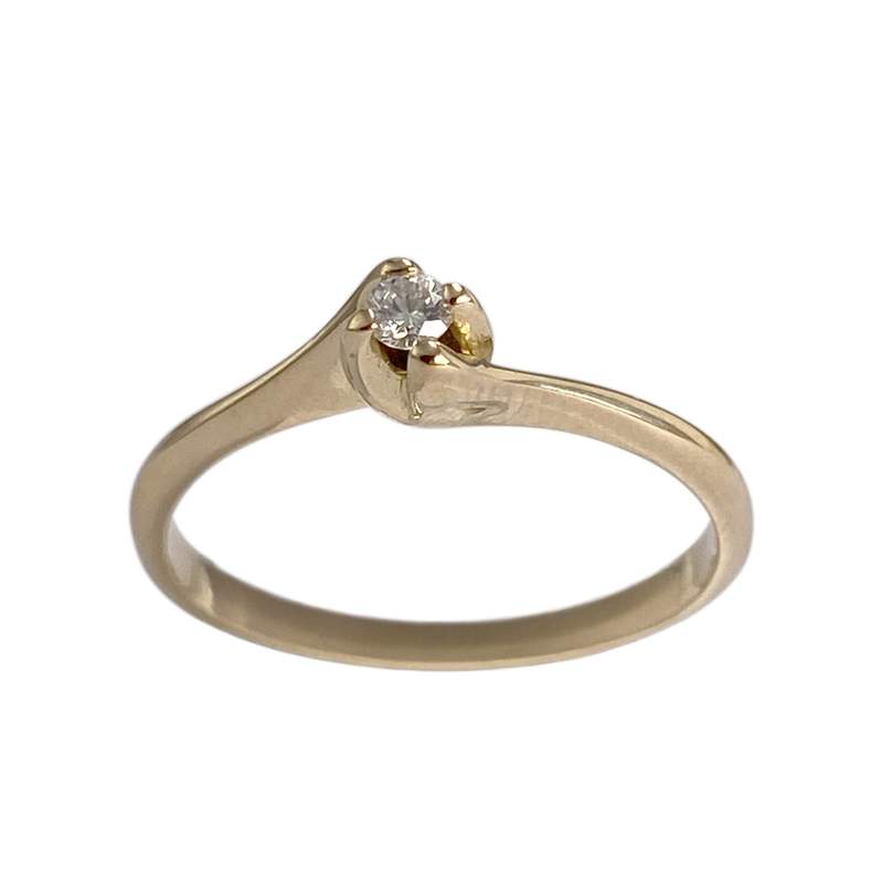 Solitaire d'occasion or 750 jaune diamant - vue 1