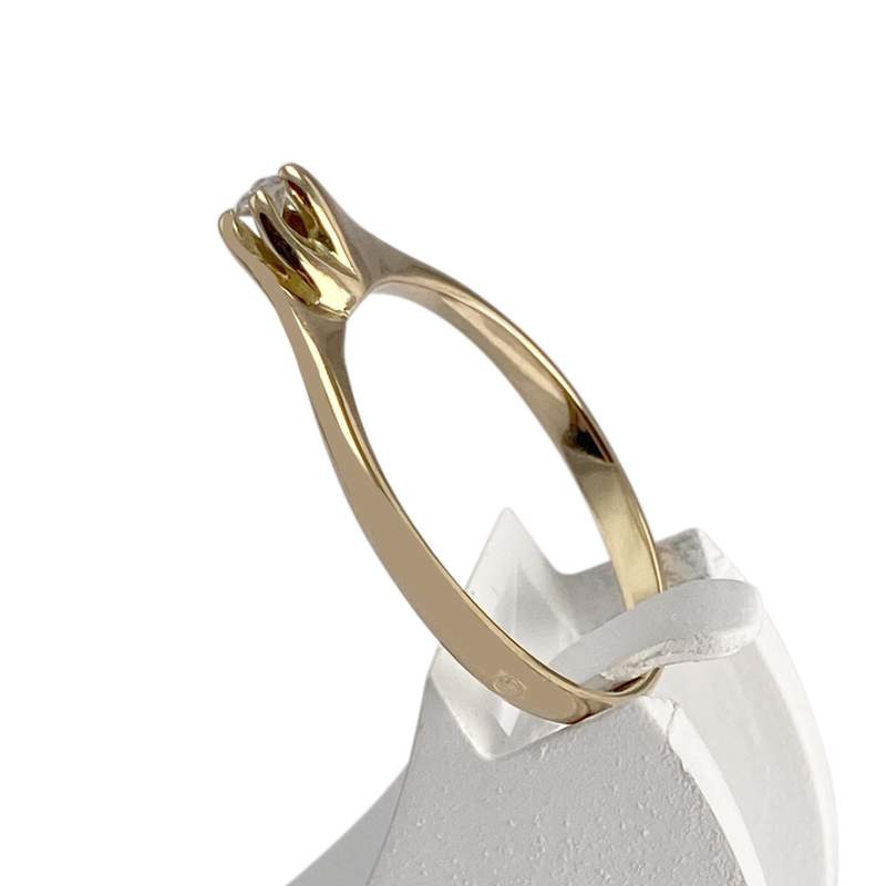 Solitaire d'occasion or 750 jaune diamant - vue 2