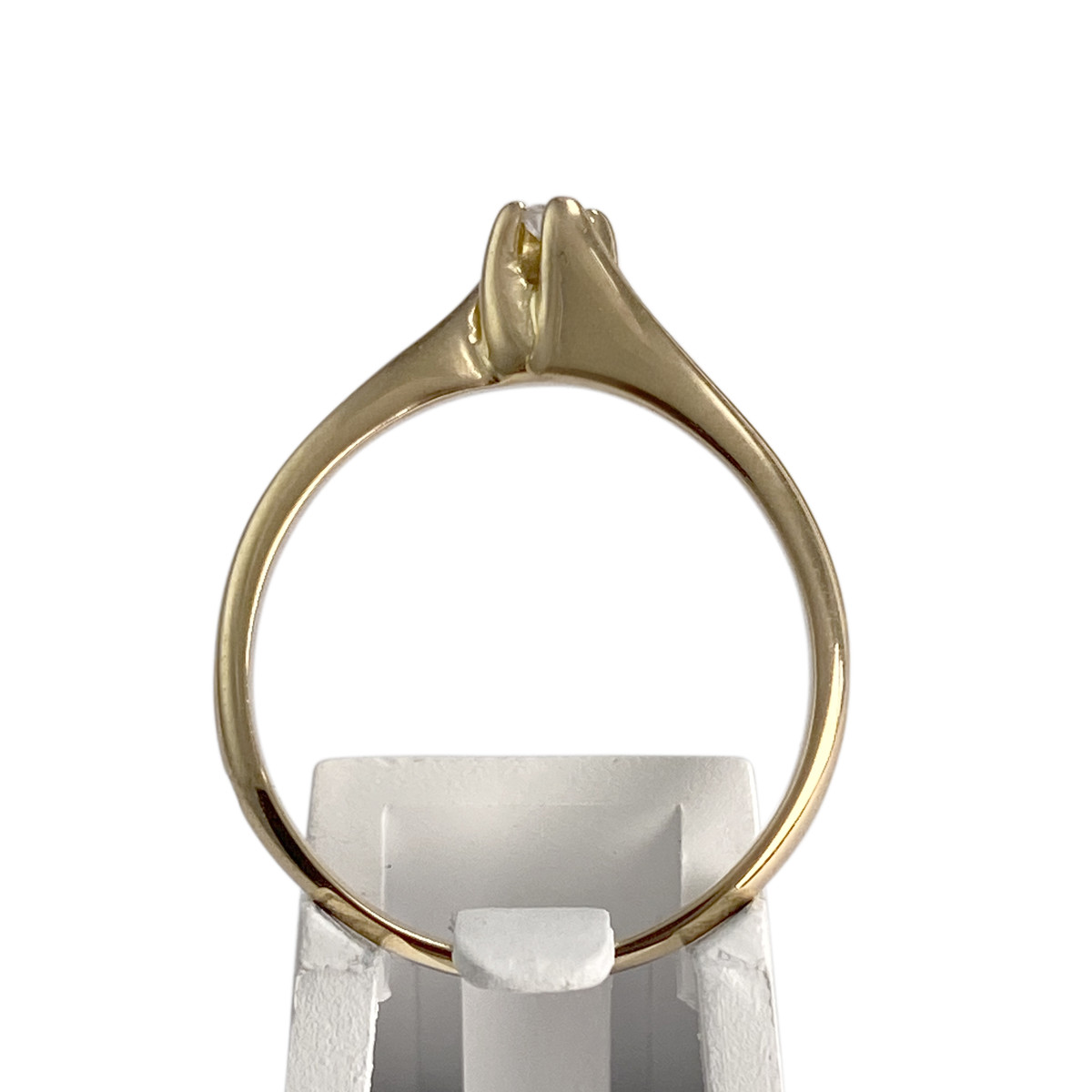 Solitaire d'occasion or 750 jaune diamant - vue 3