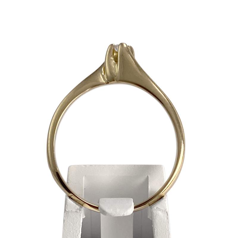 Solitaire d'occasion or 750 jaune diamant - vue 3
