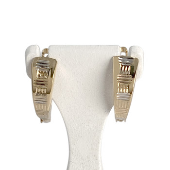 Boucles d'oreilles d'occasion  or 750 2 tons