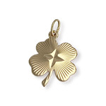 Pendentif d'occasion or 750 jaune motif trèfle - vue 1