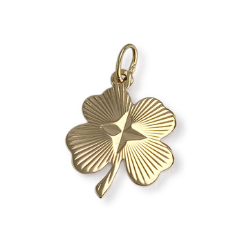 Pendentif d'occasion or 750 jaune motif trèfle