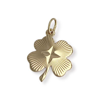 Pendentif d'occasion or 750 jaune motif trèfle - vue 1