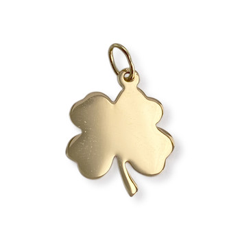 Pendentif d'occasion or 750 jaune motif trèfle