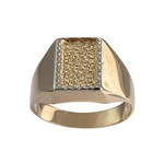 Chevalière d'occasion  or 750 2 tons - vue 1