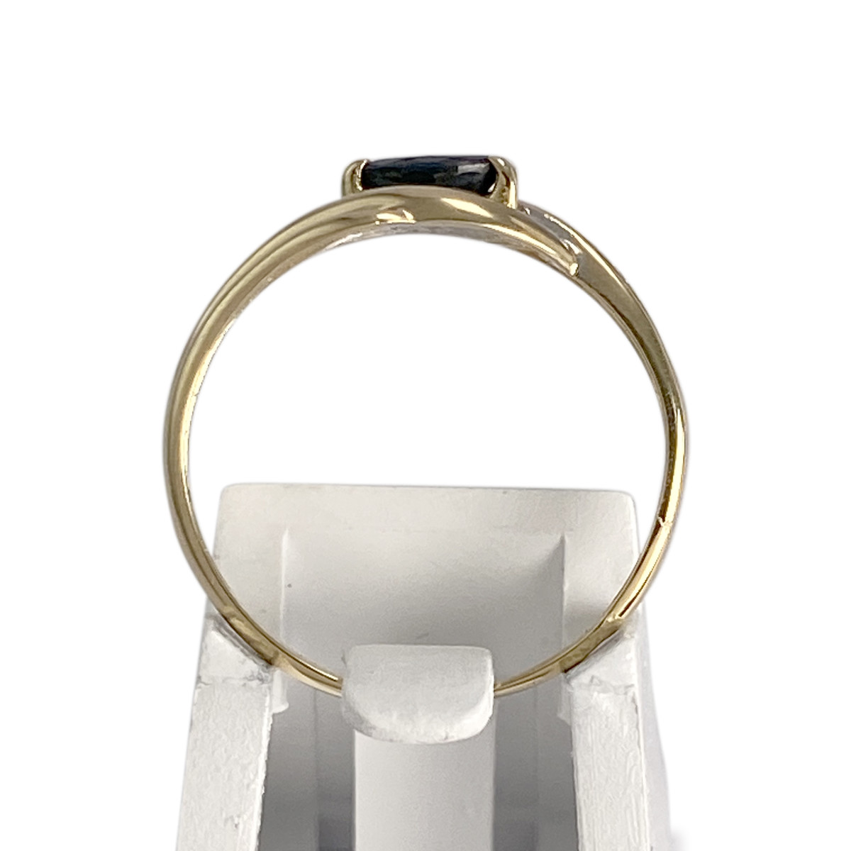 Bague d'occasion  or 750 2 tons diamants et saphir - vue 3