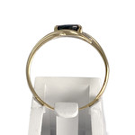 Bague d'occasion  or 750 2 tons diamants et saphir - vue 3