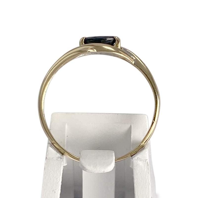 Bague d'occasion  or 750 2 tons diamants et saphir - vue 3