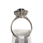 Bague d'occasion or 750 blanc diamants et saphir - vue 3