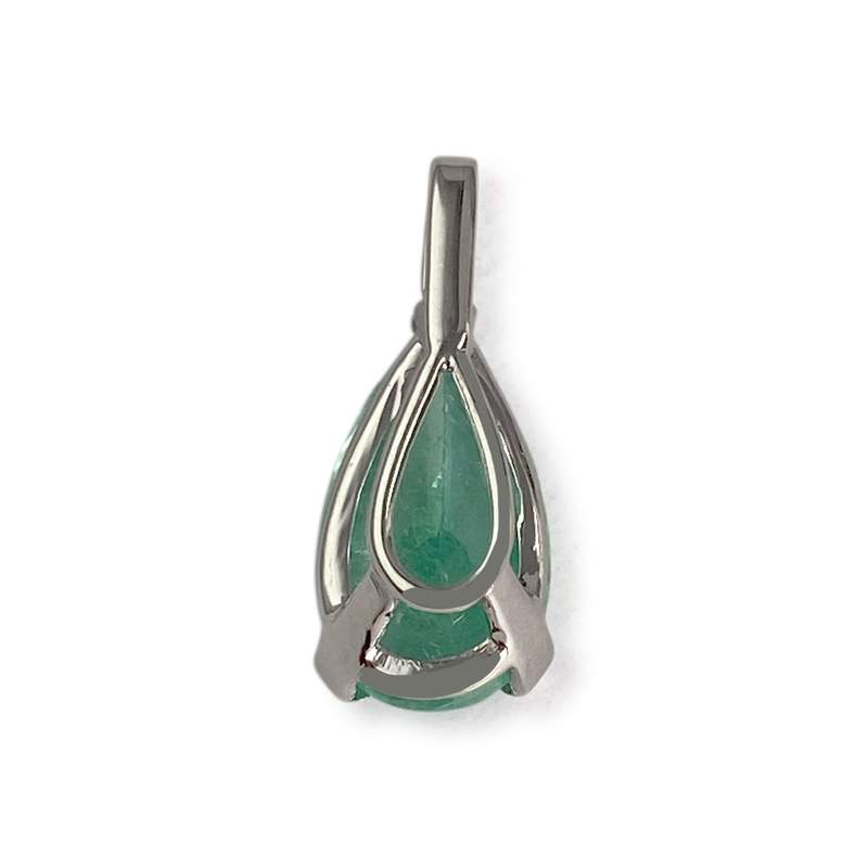 Pendentif d'occasion or 750 blanc émeraude - vue 3