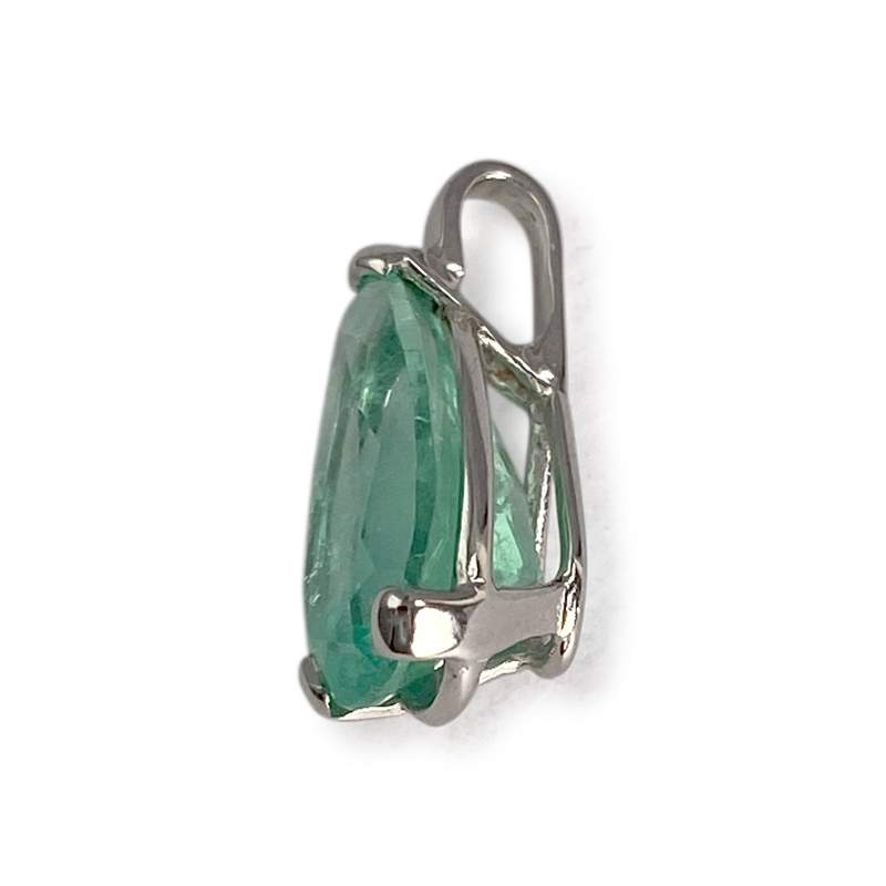 Pendentif d'occasion or 750 blanc émeraude - vue 4