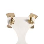 Boucles d'oreilles d'occasion or 750 jaune motif Africain - vue 3