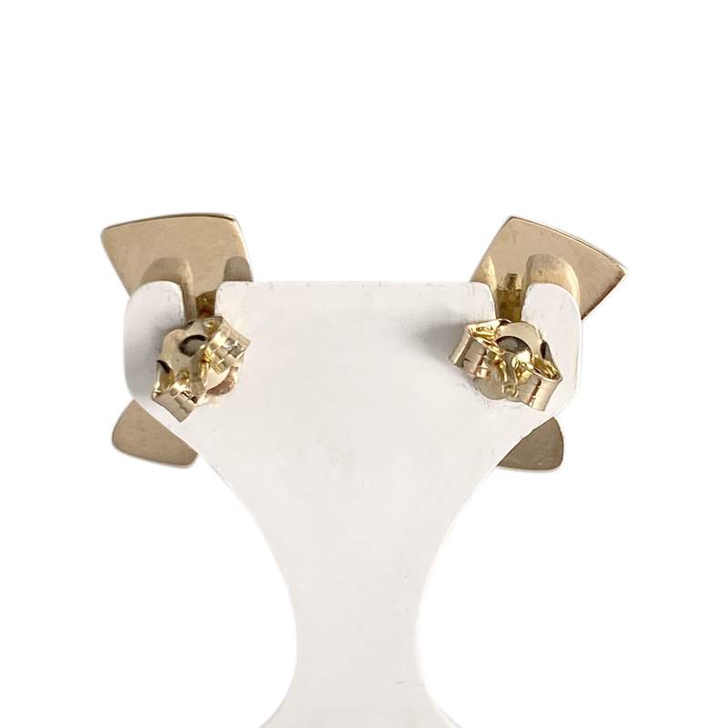 Boucles d'oreilles d'occasion or 750 jaune motif Africain - vue 3
