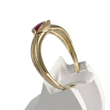 Tweedehands goud 750 gele robijn ring