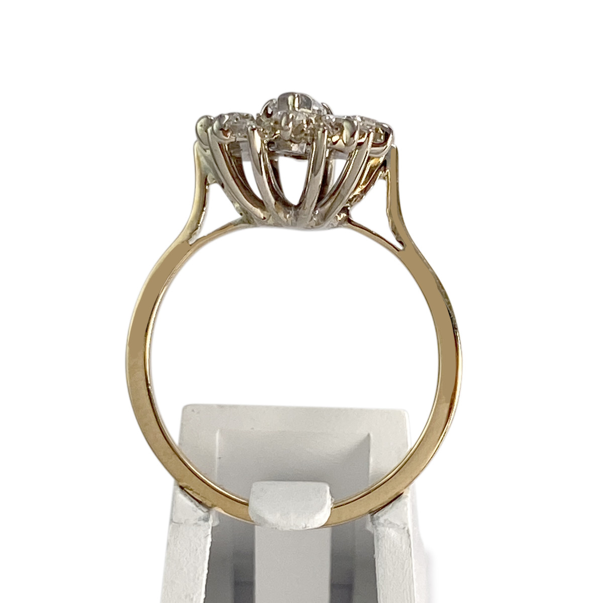 Bague d'occasion 2 ors 750 fleur diamants - vue 3