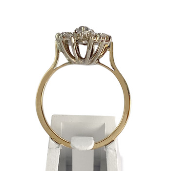 Bague d'occasion 2 ors 750 fleur diamants