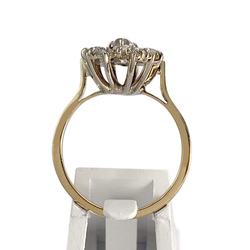 Bague d'occasion 2 ors 750 fleur diamants - vue 3