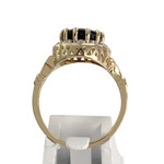 Bague d'occasion  or 750 2 tons diamants saphir - vue 3