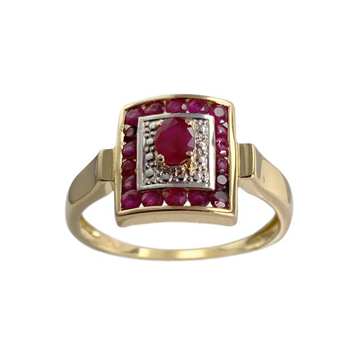 Bague d'occasion  or 750 2 tons rubis - vue 1