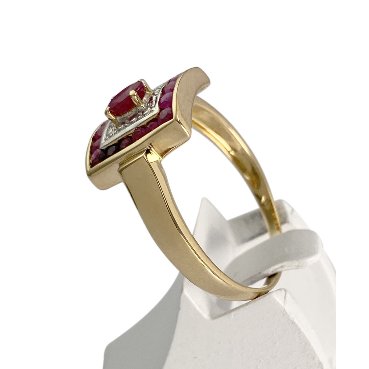 Bague d'occasion  or 750 2 tons rubis - vue 2