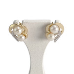 Boucles d'oreilles d'occasion  or 750 2 tons perles de culture - vue 1