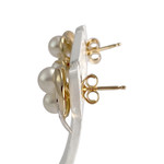 Boucles d'oreilles d'occasion  or 750 2 tons perles de culture - vue 2