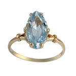 Bague d'occasion or 750 jaune topaze bleue traitée - vue 1