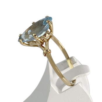 Bague d'occasion or 750 jaune topaze bleue