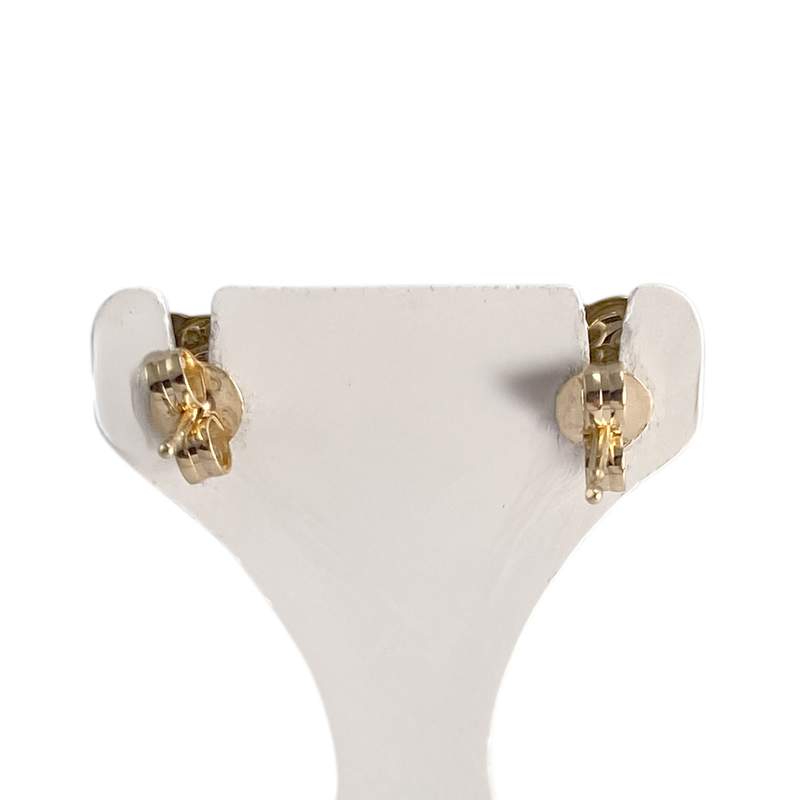 Boucles d'oreilles d'occasion  or 750 2 tons émeraudes - vue 3