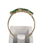 Bague d'occasion  or 750 2 tons émeraudes diamants - vue 3