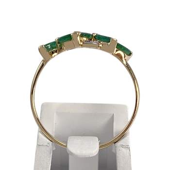 Bague d'occasion  or 750 2 tons émeraudes diamants