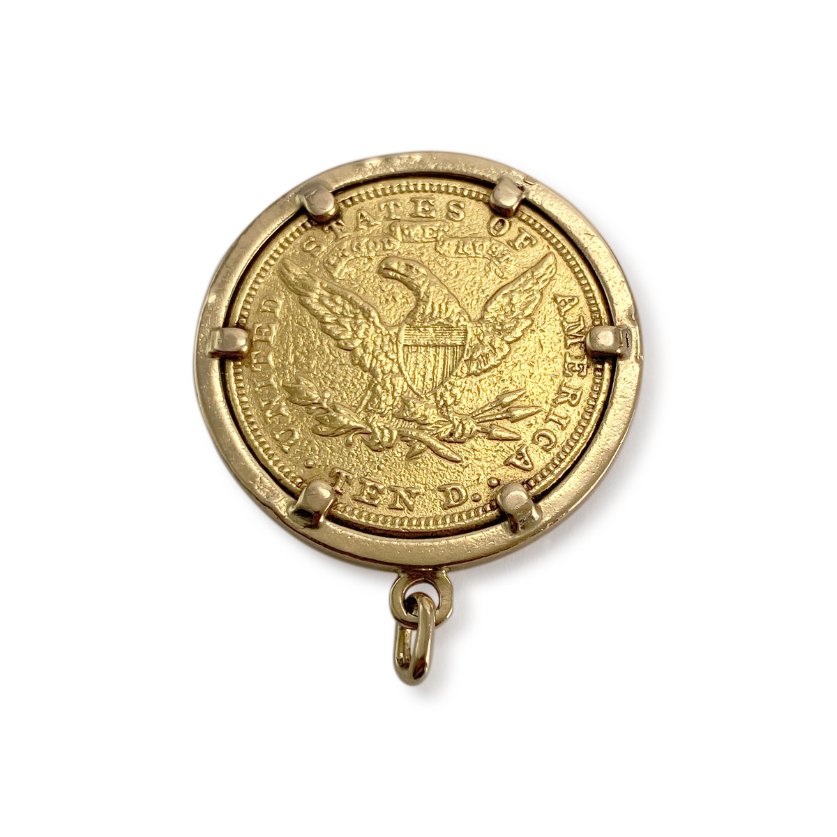 Pendentif d'occasion or 750 jaune porte pièce - vue 2