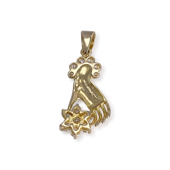 Pendentif d'occasion or 585 jaune zirconias