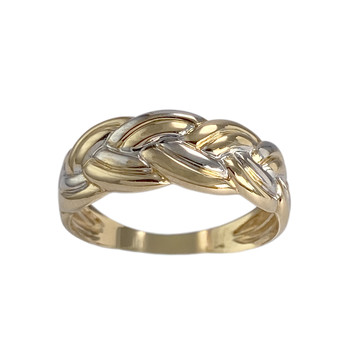 Tweekleurige tweedehands ring van 750 goud