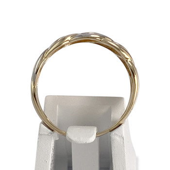 Tweekleurige tweedehands ring van 750 goud