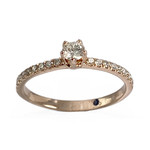 Bague d'occasion or 585 rose diamants saphir - vue 1
