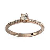 Bague d'occasion or 585 rose diamants saphir