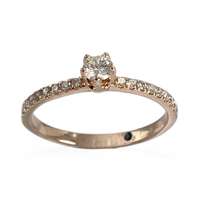 Bague d'occasion or 585 rose diamants saphir