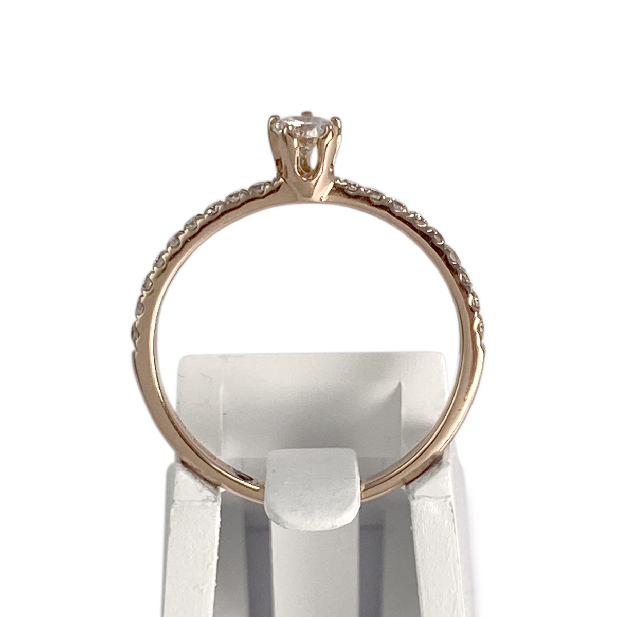 Bague d'occasion or 585 rose diamants saphir - vue 3