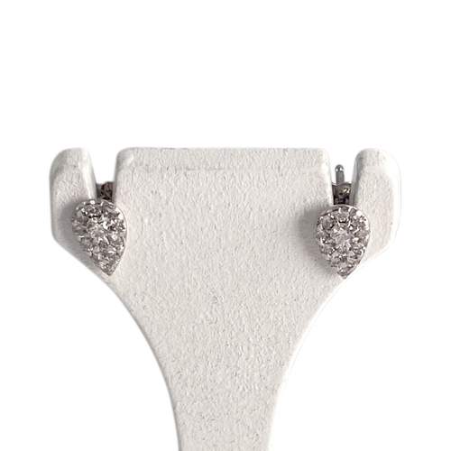 Boucles d'oreilles d'occasion or 750 blanc diamants