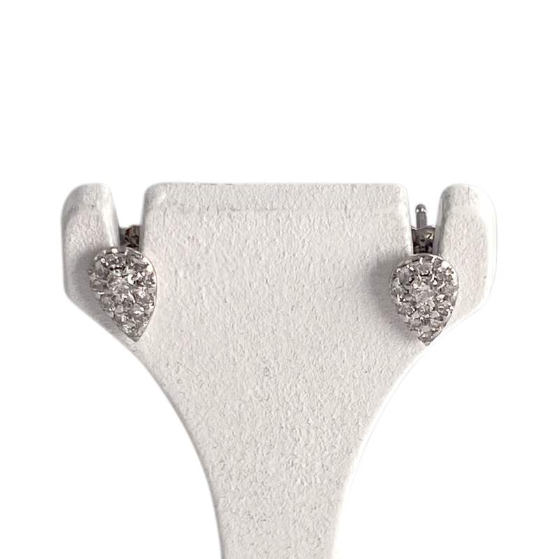 Boucles d'oreilles d'occasion or 750 blanc diamants - vue 1