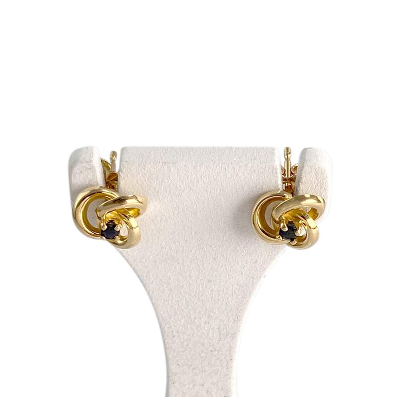 Boucles d'oreilles d'occasion or 750 jaune saphirs - vue 1