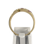 Bague d'occasion  or 750 2 tons rubis diamants - vue 3