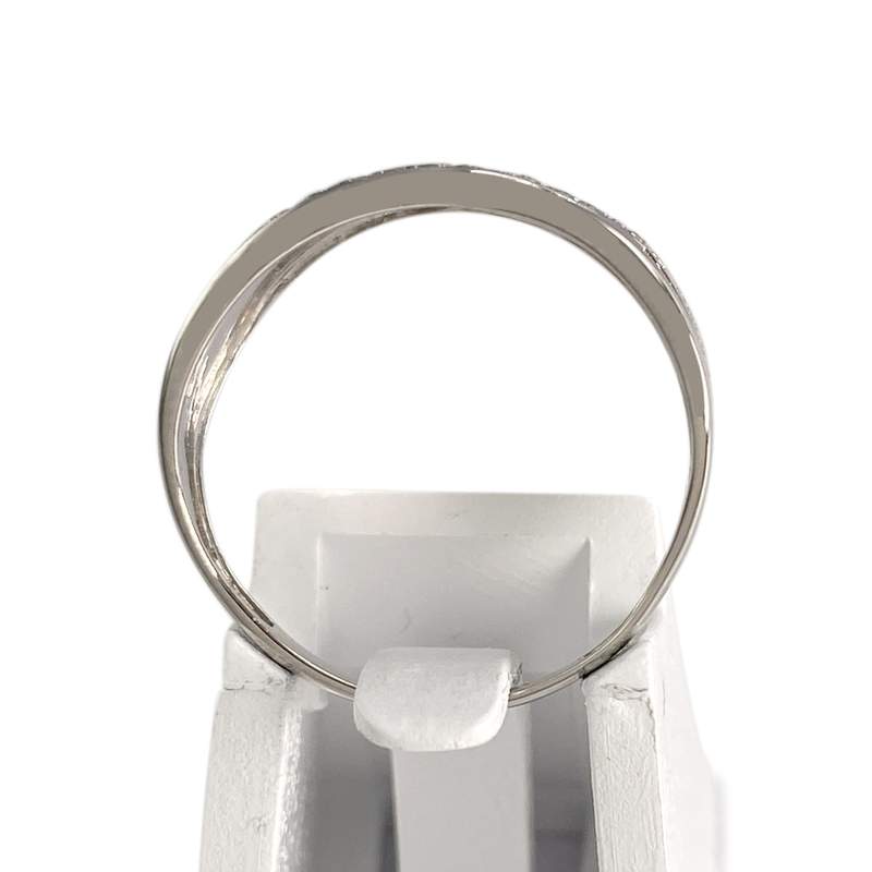 Bague d'occasion or 375 blanc diamants et diamants noir - vue 3