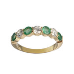 Bague d'occasion or 750 jaune diamants émeraudes - vue 1