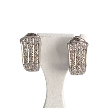 Tweedehands oorbellen in 750 witgoud met diamanten