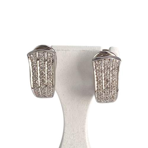 Boucles d'oreilles d'occasion or 750 blanc diamants